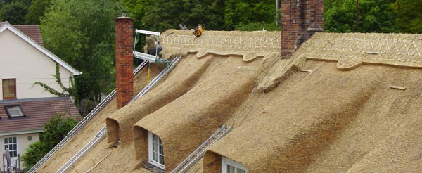 thatch near completion