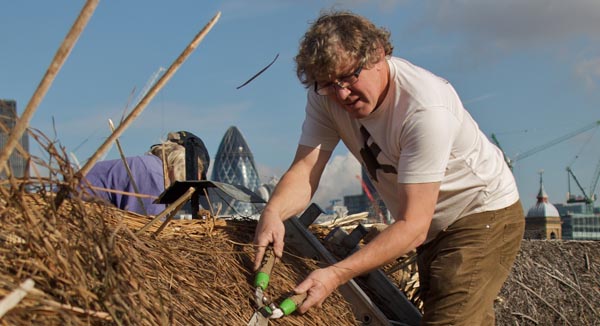 Kit Davis surfing the Globe Theatre
